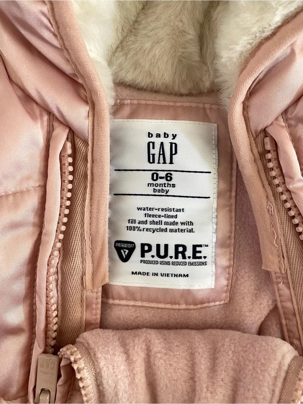 Baby Gap Puffer One-Piece Snowsuit | Pink | 0-6 Months